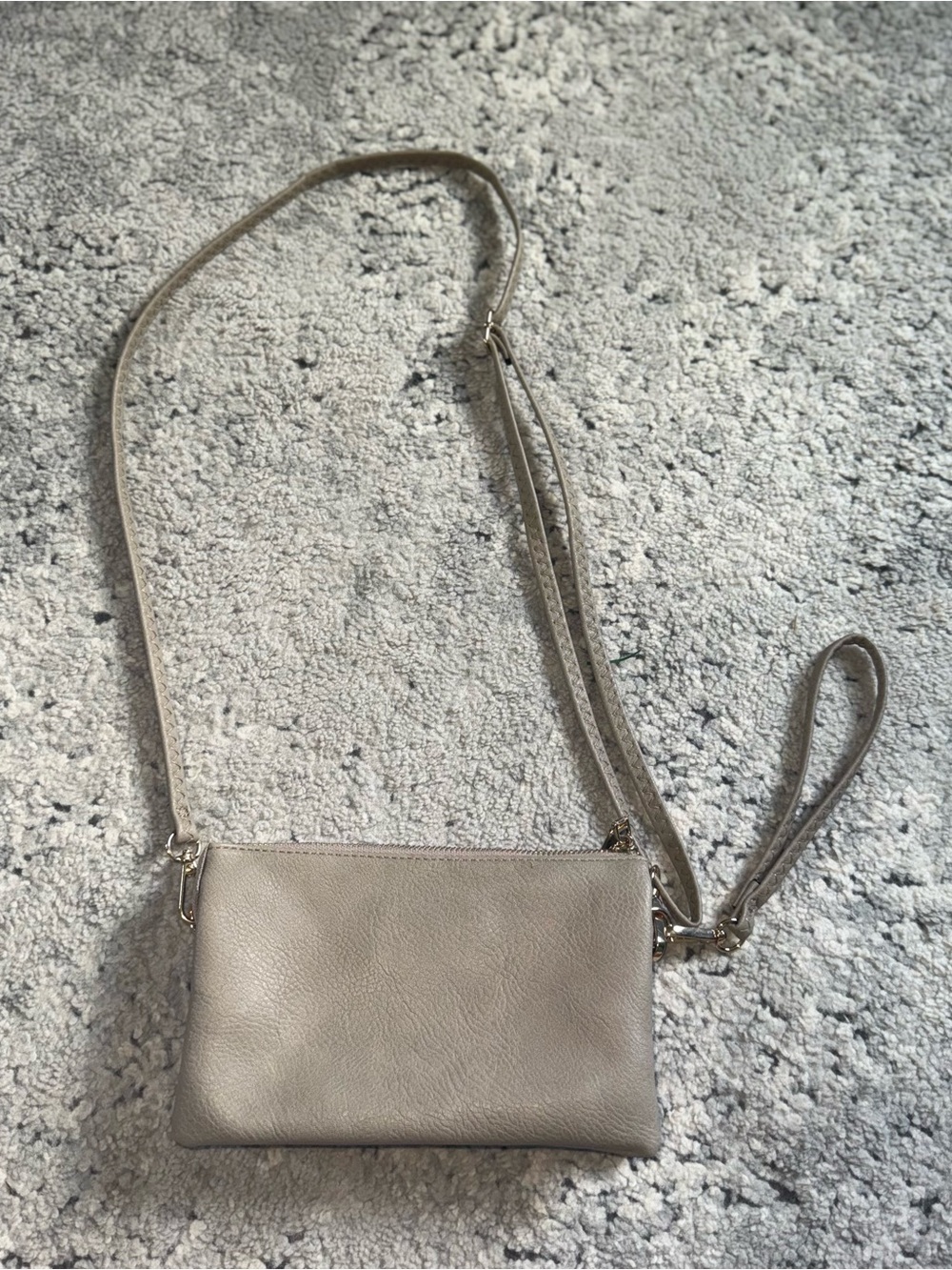 Compact Gray Crossbody Wristlet - JEN & CO.